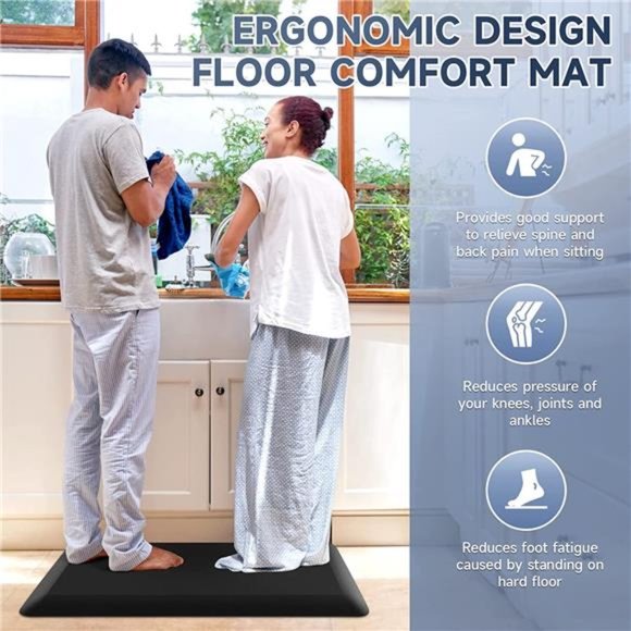 4/5 Inch Thick Kitchen Mat Anti Fatigue Mat Kitchen Rugs Kitchen Decor Non-Slip - Picture 6 of 6